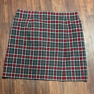 90s Fashion Bug Plaid Red & Gray Skirt
